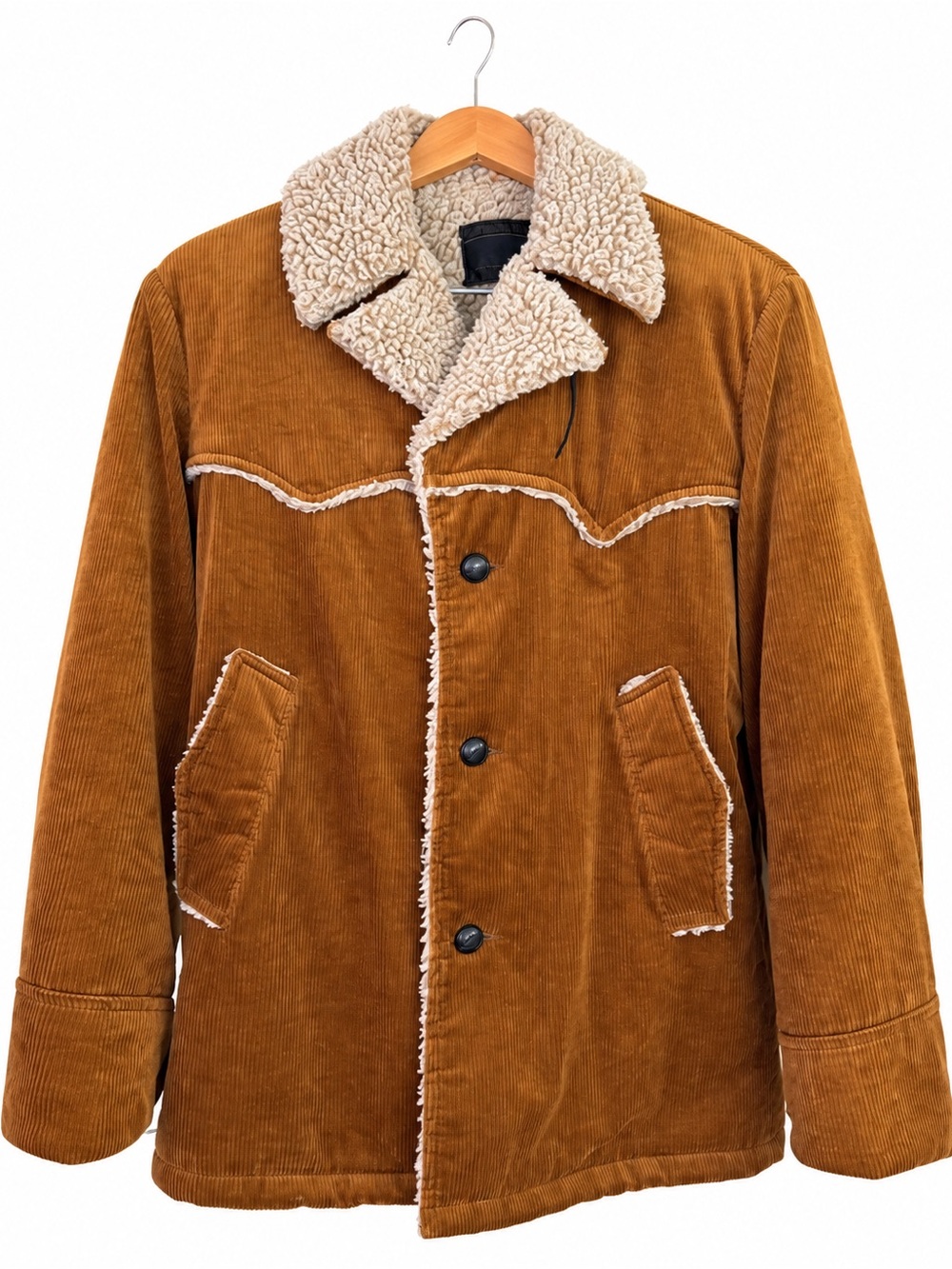 Vintage JCPenney Sherpa Lined Corduroy Ranch Jacket‎ Brown Western Coat M